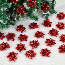 100 stücke Mini Bunte 3D Stern Blume Weihnachten Geschenk Box Verpackung Selbstklebende Stern Bogen Weihnachten Dekoration Neue Jahr Navidad