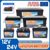 12V 24V 100AH 150AH 200AH 300AH 600AH LiFePO4 Batteria al litio ferro fosfato BMS integrato per camper camper Carrello da golf Carrello di stoccaggio solare