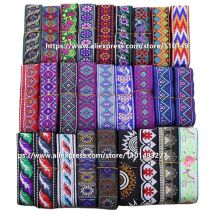 3.3cm 7 yarde nastro Jacquard motivo geometrico rifiniture in pizzo etnico nastro in tessuto ricamato per abbigliamento tessuto per cucire fai da te