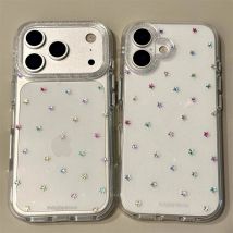 Glitzernde, glänzende Sterne, transparente Rückseite für iPhone 17, 16 Pro Max, 13, 14, 15, Pro Max, Ins-Schutz, stoßfeste Handyhülle