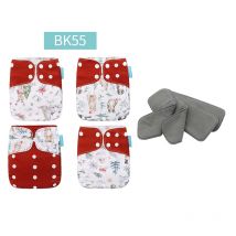 Happy flute neue 3-15kg 4 Stück Set Wildleder Stoff innere Weihnachten exklusiven Druck Baby One Size Windeln wieder verwendbare Stoff windel