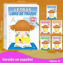 Spanisches Nachzeichnungsbuch für Kinder, Buchstaben, Wörter, Zahlen, Addition, Subtraktion, frühes Lernen, Bildungsbedarf