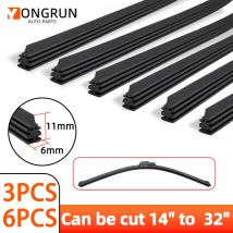 YONGRUN 3/6PCS Tergicristallo Striscia di Gomma Tergicristallo Auto Parabrezza Tergicristallo Striscia di Gomma Parti di Ricambio 14 "16" 17 "18" 19 "20" 21 "22" 24 "26" 28 "30" 32 "