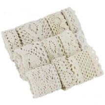 (5Meter/rolle) weiß Beige Baumwolle Bestickt Spitze Net Bänder Stoff Trim Handmade DIY Nähen Handwerk Materialien Spitze