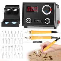 Macchina per pirografia, kit penna per pirografia per legna, strumento elettrico per bruciare il legna con 30 punte per pirografia, 2 penne