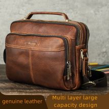 Vintage Crazy Horse Leder Horizontale Handtasche für IPAD Herren Schulter Umhängetasche Multifunktionale Echtleder Herrentasche