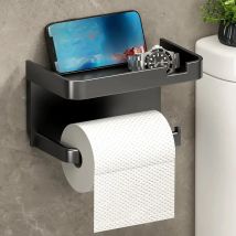 Einfach zu installierender Toilettenpapierhalter – Wandmontage, ohne Stanzen, Rollen-Organizer – Badezimmer-Aufbewahrungszubehör