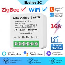 Tuya WiFi Zigbee inteligentny przełącznik z monitorowaniem energii inteligentne życie 16A DIY włączniki bezprzewodowe wyłącznik światła dla Alice Alexa Google