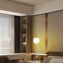 Luces colgantes de cristal modernas para dormitorio, luces colgantes para bar, accesorios de cocina, decoración de comedor, lámpara para el hogar, pantalla de bola