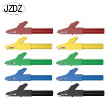 JZDZ 10PCS 4MM Insulation Alligator Clips Metal Crocodile Clamp for Wires Banana Connector  DIY Electrical Tools J.60029