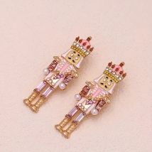 Girlgo einzigartige Frauen ohrringe rosa Soldat Design voller Strass legierung Schmuck personal isierte Valentinstag Geschenk für Frauen