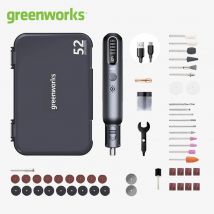 Greenworks 8V Mini Smerigliatrice 52pcs 80W Rettifica Elettrica Incisione Cordless Velocità Variabile Batteria Al Litio Utensili Elettrici Caricatore USB