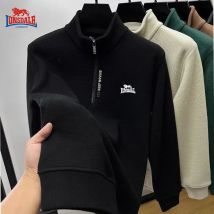 High-End-Herrenjacke der Stickerei-Marke, Herbst- und Winter-Plüsch- und dicker, langärmliger Stehkragen, unten oben, Kapuzenjacke