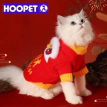 HOOPET Katzenkleidung Neujahrspullover Herbst und Winter Katze Niedliche Ragdoll Englisches kurzes Kätzchen Winter Warmes Kätzchen Neujahr Winter