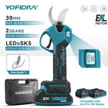 YOFIDRA 30 MM Bürstenlose Scheren Schere 2 Gänge Cordless Garten Obst Baum Zweig Beschneiden Power Werkzeuge Für Makita Batterie pin