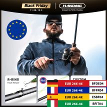 HANDING M1 Canne da pesca per basso Fuji O + A Guide Rings 24Ton Canna da pesca spinning in fibra di carbonio Canne da lancio confortevoli per tutte le giorni