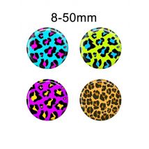 8-40mm Photo Pattern Round Glass Cabochons Colorful Leopard DIY Jewelry Making Accessories for Earrings Rings Blank Tray