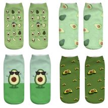 New 3D Printed Cartoon Happy Avocado Cool Fashion Funny Fruit Women Socks Unisex Short Sokken Art Novelty Gift Dropship