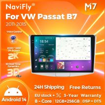 Navifly Wireless Carplay Android AUTO 2IDN Per VW Passat B6 B7 CC 2010-2015 Sistema di Intelligenza Auto Lettore Multimediale GPS SWC BT