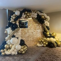 100 Stück Ballonbogen-Set, schwarz-weißer Sandgold-Ballonbogen für Hochzeit, Jungen, Mädchen, Babyparty, Geburtstag, Party, Dekoration, Zubehör