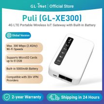 GL.iNet Puli GL-XE300 4G LTE Smart VPN Router Portable WiFi Wireless Travel Hotspot, OpenWrt, 5000mAhBattery, OpenVPN