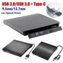 Custodia per unità ottica USB 3.0/tipo C Custodia esterna per DVD sottile da 9,5 mm/12,7 mm SATA a USB CD ROM Custodia ODD per PC desktop portatile