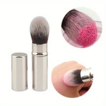 1 pz piccola spazzola cosmetica retrattile mini portatile cipria fard in polvere spazzola per evidenziare spazzola per capelli in fibra manico in metallo