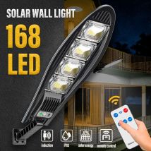 Lampy solarne LED Zewnętrzna ogrodowa lampa uliczna z czujnikiem ruchu i pilotem Wodoodporna lampa ścienna do reflektora garażowego