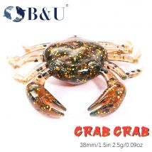 B & U 12 pz Granchio Richiamo 3D Simulazione Granchio Esca Esca Artificiale Esca Morbida Bass Wrasse Cod Mare Gancio di Pesca Attrezzatura Strumento