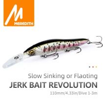 MEREDITH Minnow Wobbler Fishing Lures 110mm Artificial Hard Bait Depth 0-3m Bait Jerk Bass Pike Baits Slow Sinking Or Flaoting