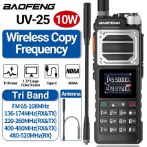 Baofeng UV 25-Walkie-Talkie, leistungsstarkes Tri-Band, große Reichweite, Gänseröhre, kabellose Kopierfrequenz, Typ C, UV K5 Ham, Zwei-Wege-Radio