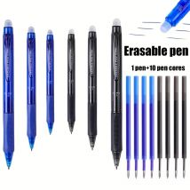 11-teilig/Set 0,5 mm professionelles löschbares Gelstift-Set mit großem Fassungsvermögen. Jeder Stift hat seinen eigenen Top-Gummi und 10 Stiftminen