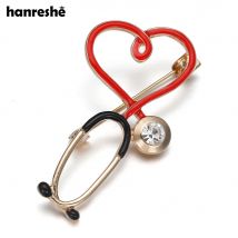 Neue Heiße Verkauf Medizinische Medizin Brosche Pin Stethoskop Elektrokardiogramm Herzförmigen Pin Krankenschwester Arzt Rucksack Revers Schmuck
