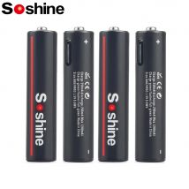 Batterie al litio USB Soshine da 600 mWh Batteria ricaricabile da 1,5 V AAA 600 mWh Ciclo di 1200 volte per mouse giocattolo senza fili con telecomando