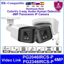 Hikvision-kompatibel 4K 8 MP 180 °   Panorama-IP-Kamera, Hybridlicht, 2-Wege-Audio, Menschenerkennung, SD-Kartensteckplatz, Plug&Play, HIK NVR