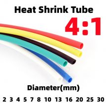Tubo termoretraibile adesivo 4:1 da 5 m, tubo termorestringente colorato, tubo termoretraibile a doppia parete Diametro interno del cerchio 2 4 8 10 25 30 mm