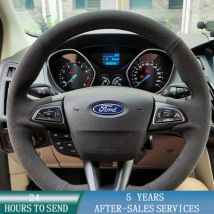 Maßgeschneiderte Auto-Lenkradabdeckung, handgenäht, Wildleder, für Ford Focus 3 2015–2018, Kuga Escape C-MAX Ecosport 2018 2019