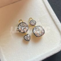 LETMEXC Asymmetrische Moissanit-Ohrringe aus 10 Karat Gold und Schwarzgold im Zigeunerstil