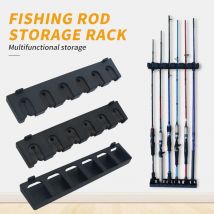 1 pz portaoggetti per canna da pesca staffa per supporto per canna da pesca a parete con 6 fori cornice fissa per display verticale e orizzontale
