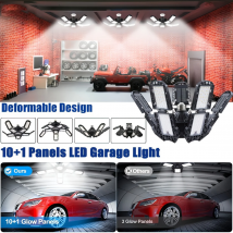 Verformbare LED-Glühbirne, Garagenleuchte mit 6/7/10 verstellbarem Panel, Shop-Nachtlampe für Keller, Werkstatt, Fitnessstudio, E26/E27, Deckenbeleuchtung