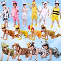 Simpatico costume animale multiplo Bambini Bambini Ragazzi Ragazze Estate Costumi cosplay corti Carnevale Abito da festa Halloween