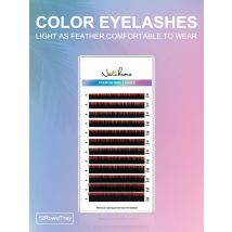 NATUHANA Lashes Gradient Blue Red Purple Color Eyelash Extension Individual Faux Mink Ombre False Eye Colored korean Makeup Tool