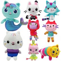 I più nuovi 8 stlyes Gabby Dollhouse Peluche Mercat Cartoon Animali di peluche Sirena Gatto Peluche Bambola Bambini Compleanno Regali di Natale