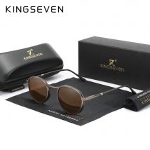 KINGSEVEN marca originale causale occhiali da sole con montatura rotonda uomo polarizzato UV400 lusso retrò donna guida occhiali da pesca estivi