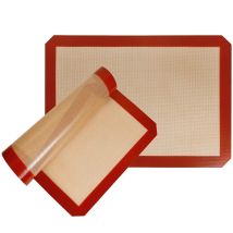LMETJMA Silikon-Backmatte, antihaftbeschichtet, wiederverwendbar, Backmatte aus Silikon, Backmatten aus lebensmittelechtem flüssigem Silikon, Backmatten KC0474