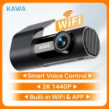 1440P KAWA Samochodowy rejestrator DVR D6 Kamera samochodowa 2K Rejestrator wideo WiFi/Aplikacja/Kontrola głosowa Kamera samochodowa WDR Czujnik G Noktowizor Ukryta kamera samochodowa