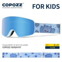COPOZZ Occhiali da sci magnetici per bambini Cartoon Inverno Anti-Fog Outdoor Antivento Professionale UV400 Doppi strati Occhiali da sci per bambini