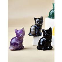Natural crystal carved cat, a perfect choice for home decoration as a crystal gift ornament, a great option for healing crystals