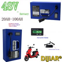 DIJIAR 48V18650 Lithium-Ionen-Akku 20AH-100AH, Lufttransport, mit 500W-3000W-Geräten + BMS 30AH + Ladegerät
