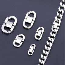 Edelstahl Cuban Link Chain Schnalle Verschlüsse Verschluss für Hip Hop Kette Armband Halskette Schmuckherstellung Zubehör Verbindung